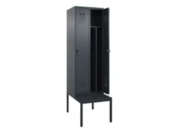 locker met bank,voor scheiding van kleding,HxBxD 2120x600x815mm,2vak