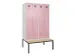 locker met bank,voor scheiding van kleding,HxBxD 2120x1200x815mm,4vak