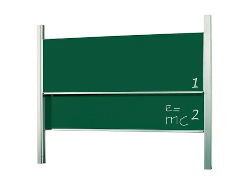 Schoolbord Dubbelvlaksbord 100x300cm Kolom Krijtbord Groen Emaille