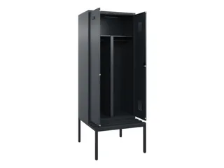 PBM-locker met bank,HxBxD 2120x800x815mm,2vak,vak B 400mm - 1