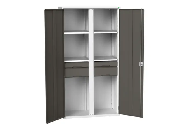 universele kast,HxBxD 2000x1050x550mm,4xStalen bodem,4lade(n)