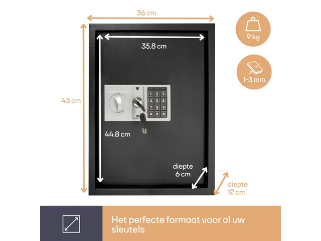 Sleutelkluis 45x36x12cm 71 Sleutels