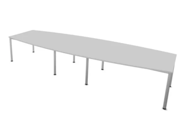 vergadertafel,HxBxD 740x4000x1400mm,vatvormig,MP-lichtgrijs