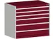 ladekast HxBxD 900x1050x650mm 6laden RAL7035 front RAL3004