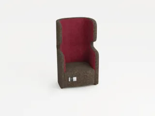 Fauteuil 1-Zits Geluidabsorberend Stof Bruingrijs/rood 1330x860x760mm - 2
