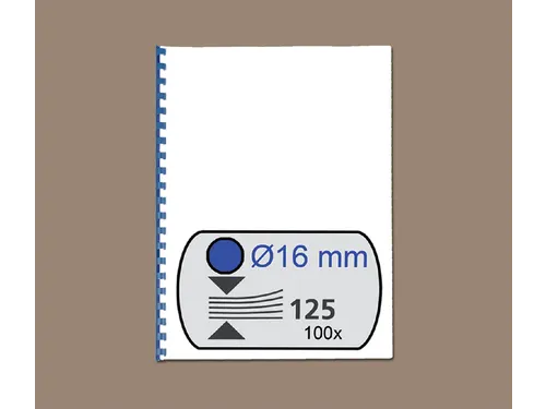 Bindrug GBC 16mm 21-rings A4 blauw 100stuks