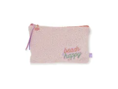 Etui Beach Happy Roze teddy 24x15cm