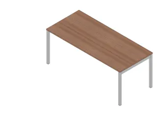 bureau HxBxD 730x1800x800mm blad canaletto-hout 4-voeten aluminium - 1