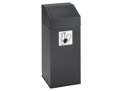 Afvalverzamelaar 45 Liter 790X320X320Mm Sticker Metaal Antiekzilver