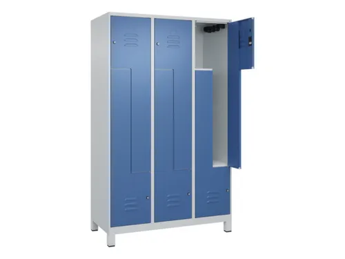 Z-garderobekast,HxBxD 1950x1200x500mm,vak B 200/400mm,cil.-slot,voeten
