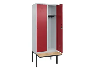 locker met bank,HxBxD 2120x800x815mm,2vak,vak B 400mm,cil.-slot - 2