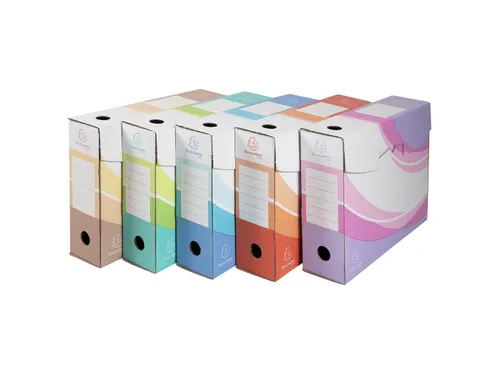 Archiefdozen A4 Geassorteerd 25x35cm Rug 80mm Pak van 5 Stuks