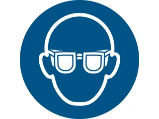 Pictogram bordje Djois Oogbescherming verplicht Ø200mm blauw - 1