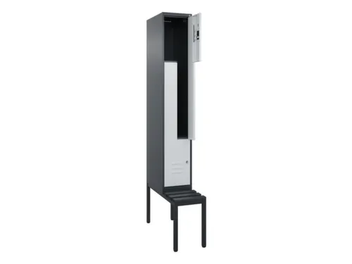 Z-garderobekast,HxBxD 2120x300x815mm,2vak,vak B 300mm,cil.-slot