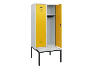 locker met bank,HxBxD 1950x800x815mm,2vak,vak B 400mm,cilinderslot - 1