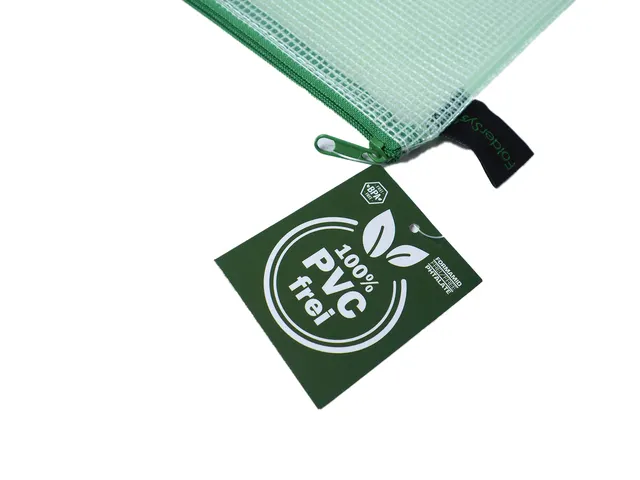etui A6 PVC-vrij groen transparant met ritssluiting
