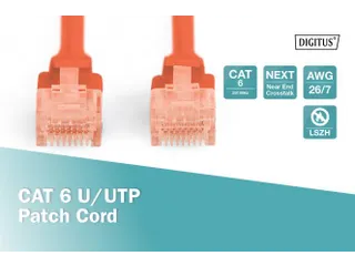 CAT 6 U-UTP patchkabel Cu LSZH AWG 26/7 Lengte 0,25m Rood - 5