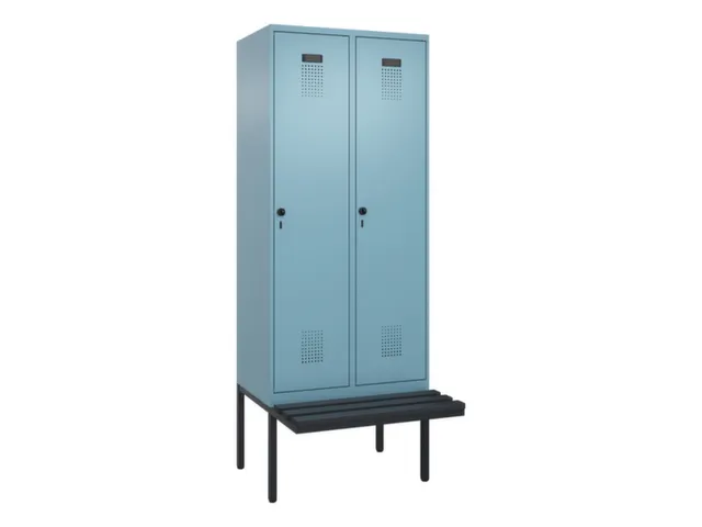 locker met bank,voor scheiding van kleding,HxBxD 2120x800x815mm,2vak