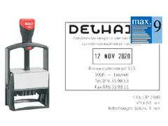 Woord-datumstempel Colop 2860 +bon 46x66mm zwart 9regels