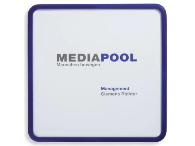 Deurbordje 155x155x12mm Polycarbonaat-Raampjes Frame Blauw