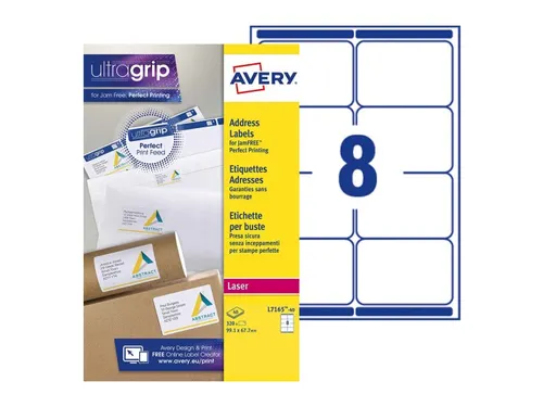 Etiket Avery L7165-40 99.1x67.7mm wit 320stuks