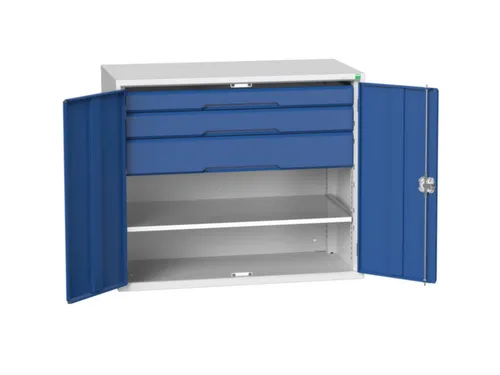 universele kast,HxBxD 1000x1300x550mm,1xStalen bodem,3lade(n)