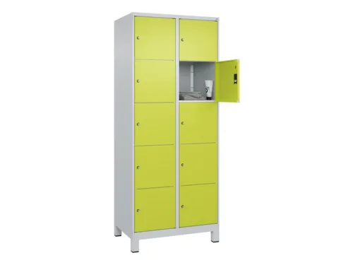 lockerkast,HxBxD 1950x800x500mm,2x5vakken,vak B 400mm,cil.-slot,voeten