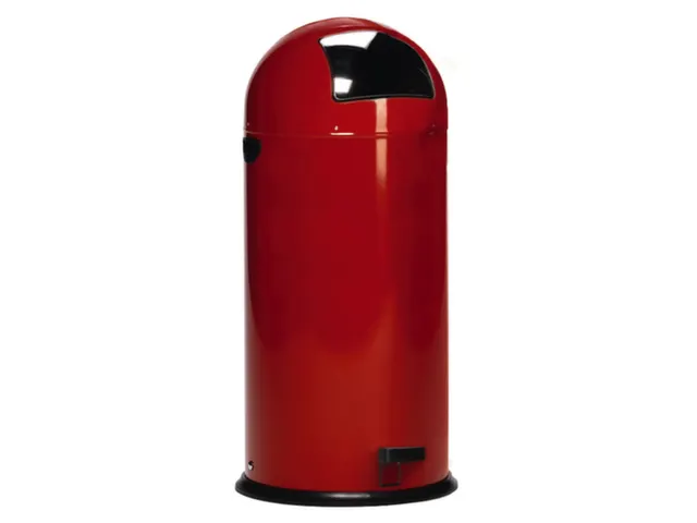 Push & Kick Afvalbak Staalplaat 33 Liter 690x375mm Met Pedaal Rood
