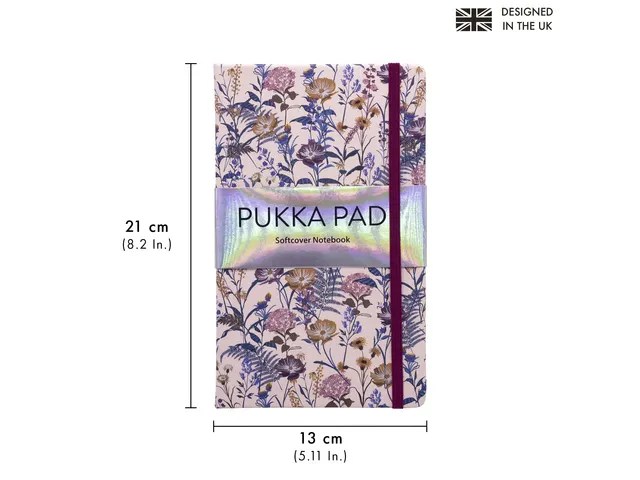 Carnet de notes Pukka Pad Bloom SC 13x21cm ligné beige