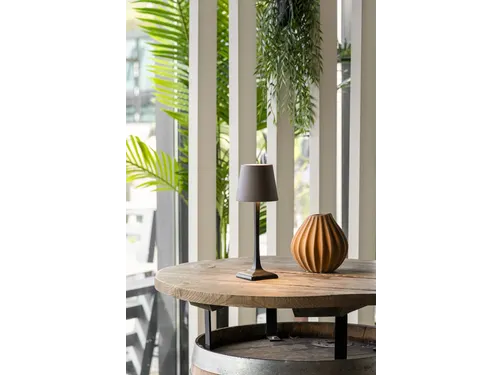 Securit Tafellamp Milano LED Zwart-Taupe oplaadbaar dimbaar