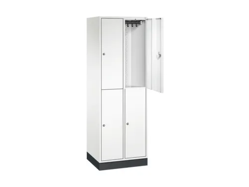 Dubbeldekse garderobekast,HxBxD 1950x620x500mm,2x2vak.,vak B 260mm