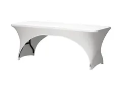 Hoes Voor Rechthoekige Tafel - Boogvormig - WIT