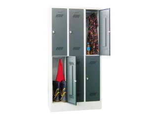 dubbeldekse locker,HxBxD 1850x900x500mm,3x2vak.,RAL7035,front RAL7016 - 2