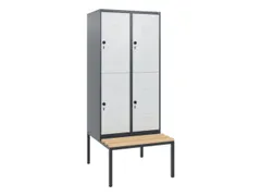armoire vestiaire avec banc à deux niveaux HxlxP 1950x800x815mm