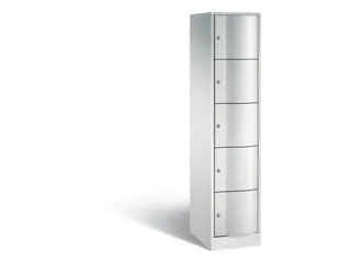 lockerkast 1950x396x540mm 1x5 vakken RAL7035 front RAL7035 sokkel - 2