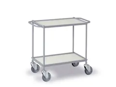 Universele Wagen 150kg 660x340mm 2 Etages Met Beugel Zilvergrijs