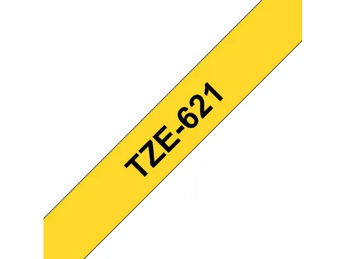 Labeltape Brother P-touch TZe-621 standaard 9mm zwart op geel