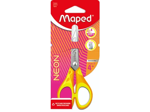 Kinderschaar Maped Pulse Soft Neon 13cm assorti op blister