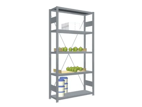 Rvs Inhaakstelling Basis 2000x1060x335mm 5legborden Vaklast 200kg