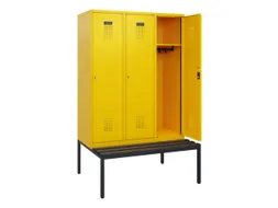 locker met bank,HxBxD 1950x1200x815mm,3vak,vak B 400mm,cilinderslot