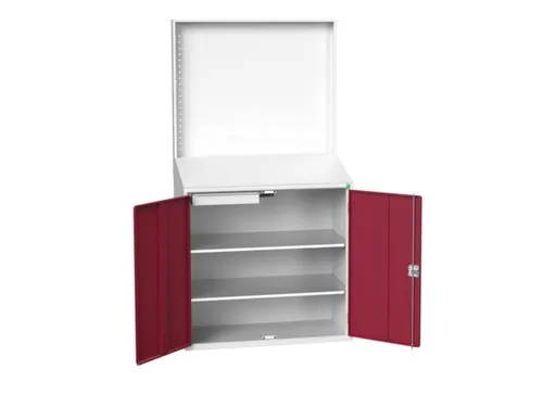 lessenaarkast achterwand 2000x1050x550mm 2 legbord/1lade RAL3004