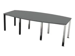 vergadertafel,HxBxD 740x2400x1200mm,vatvormig,MS-donkergrijs
