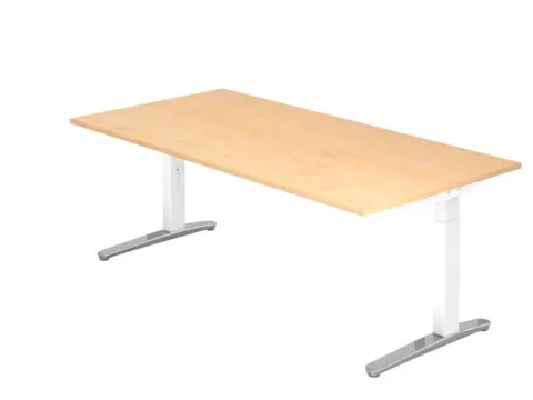 bureau à hauteur réglable HxlxP 680-850x2000x1000mm panneau érable