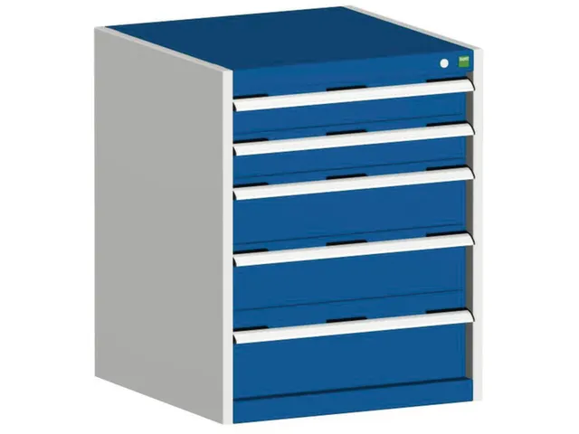 ladekast HxBxD 800x650x650mm 5laden romp RAL7035 front RAL5010