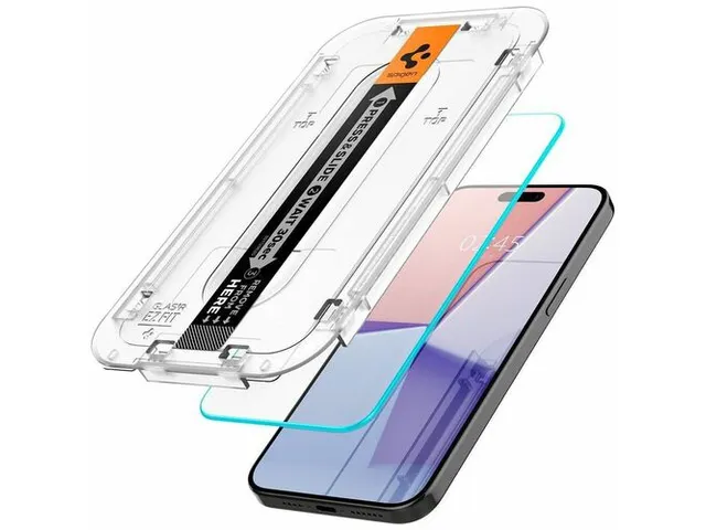 Spigen AGL06898 Schermbescherming iPhone 15 Pro Glas.tR EZ Fit HD