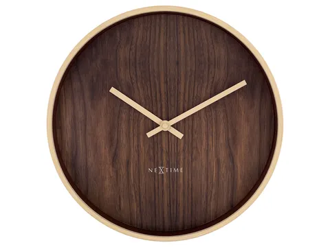 Wandklok NeXtime Oslo 30 cm bruin