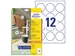 Etiket Avery L7104REV-25 rond 60mm wit 300 stuks 25 vel
