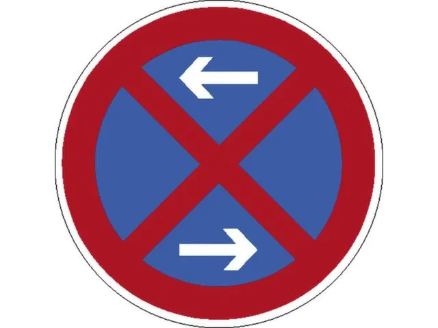 verkeersbord,stopverbod/pijlen,aluminium,Ø 315mm