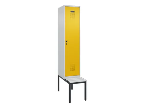 locker met bank,HxBxD 2120x400x815mm,1vak,vak B 400mm,draaigrendel