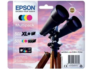 Epson 502XL Inktcartridge Set Zwart + 3 Kleuren Voordeelpak - 1
